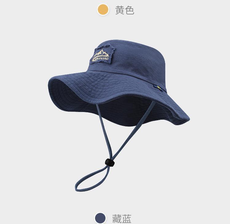 バケットハット 刺繍ワンポイント付き 紐付きバケットハット