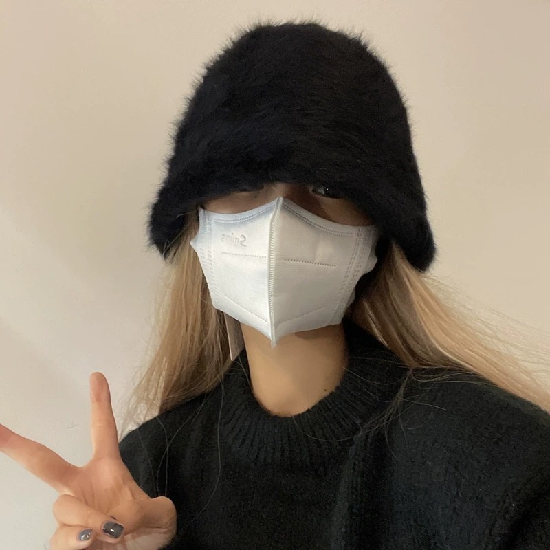 バケットハット ふわふわ贅沢ファー素材のあったか防寒バケットハット