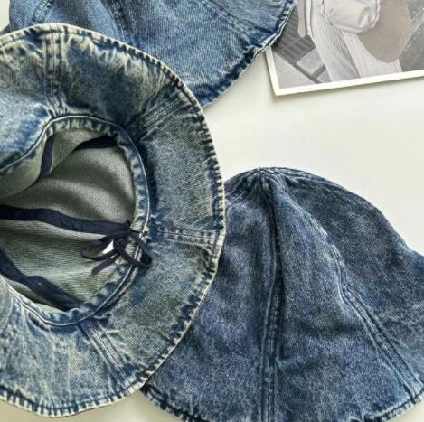 バケットハット デニム帽子 小顔効果 紫外線対策 つば広バケット帽