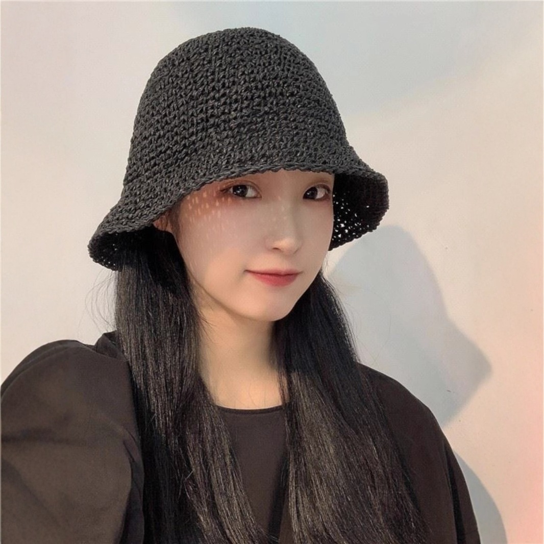 バケットハット 透かし編みが美しい 手編みバケットハット