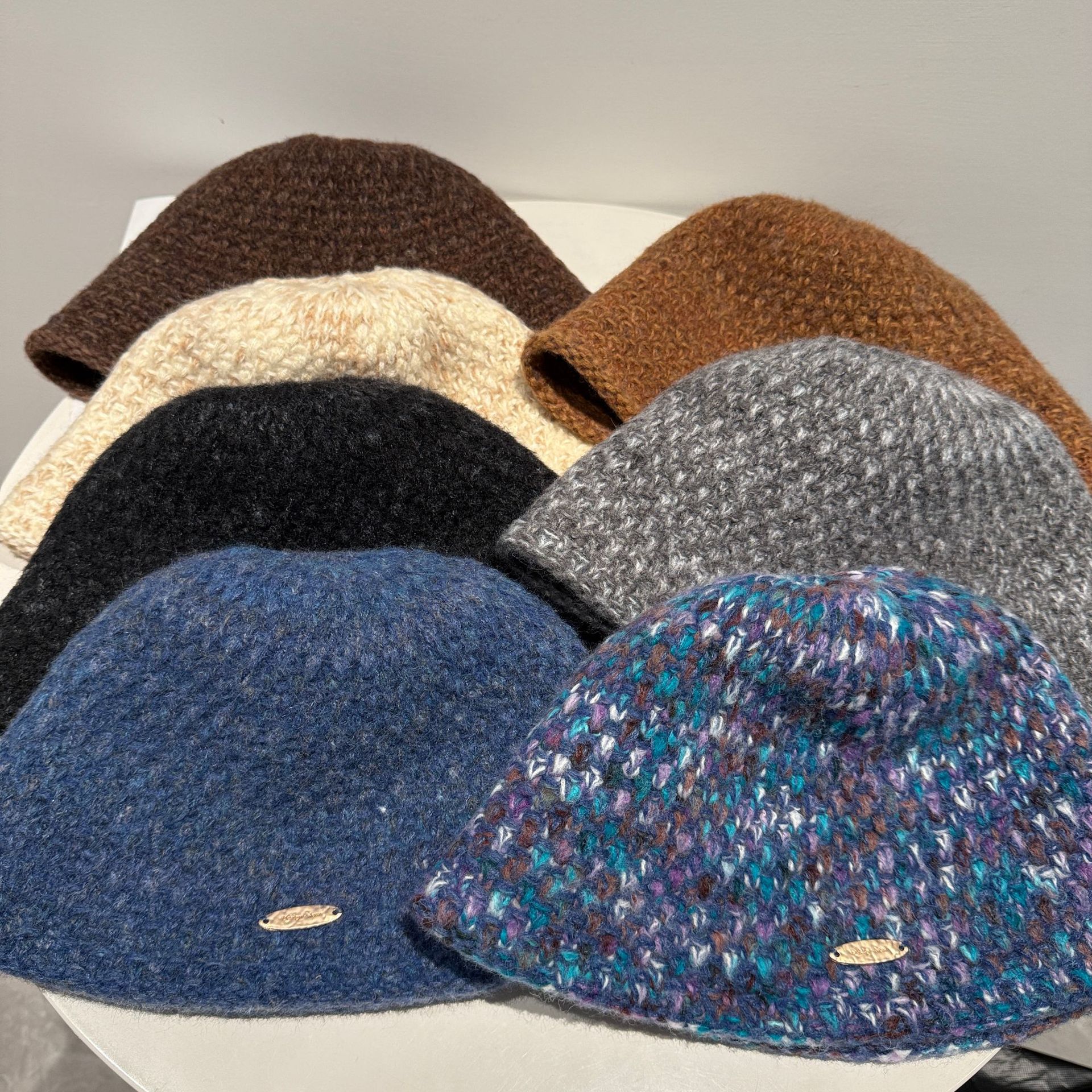 バケットハット 手編み風 ざっくり編み上げ 編み物バケットハット