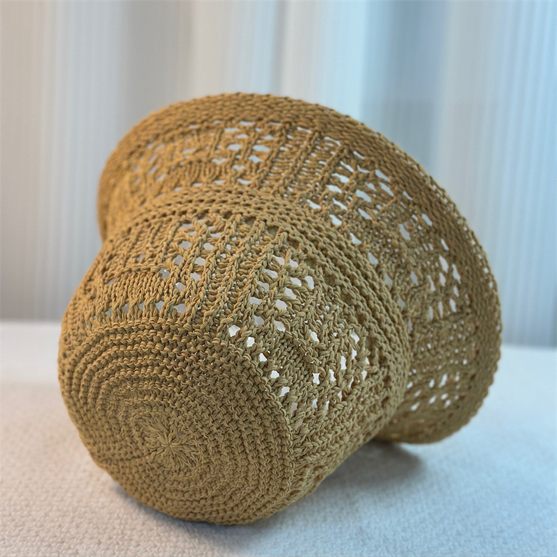 バケットハット 透かし編み かぎ編み 涼感 編み物バケットハット