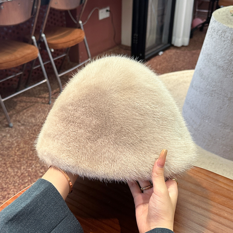 バケットハット なめらかミンクファーのバケットハット