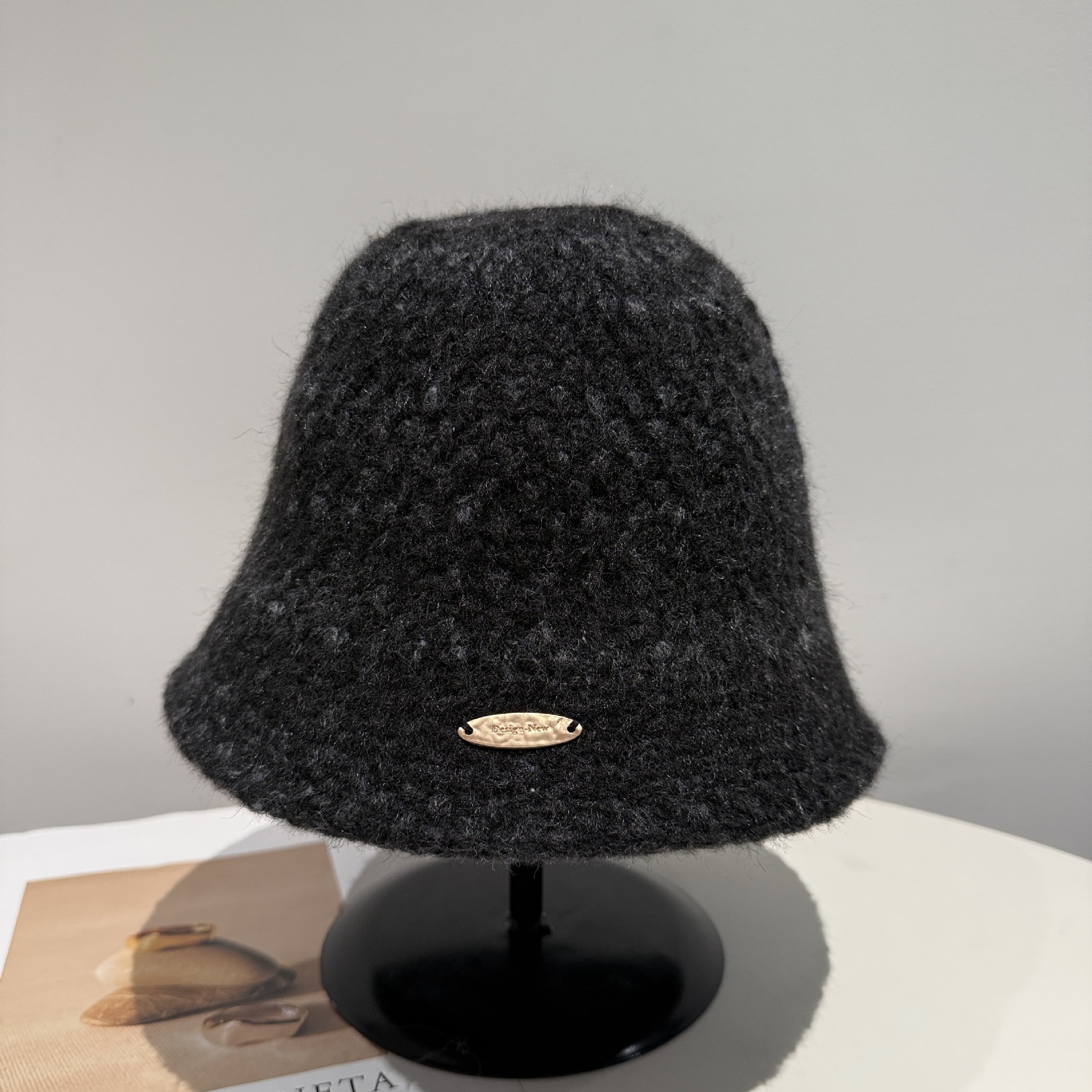 バケットハット 手編み風 ざっくり編み上げ 編み物バケットハット