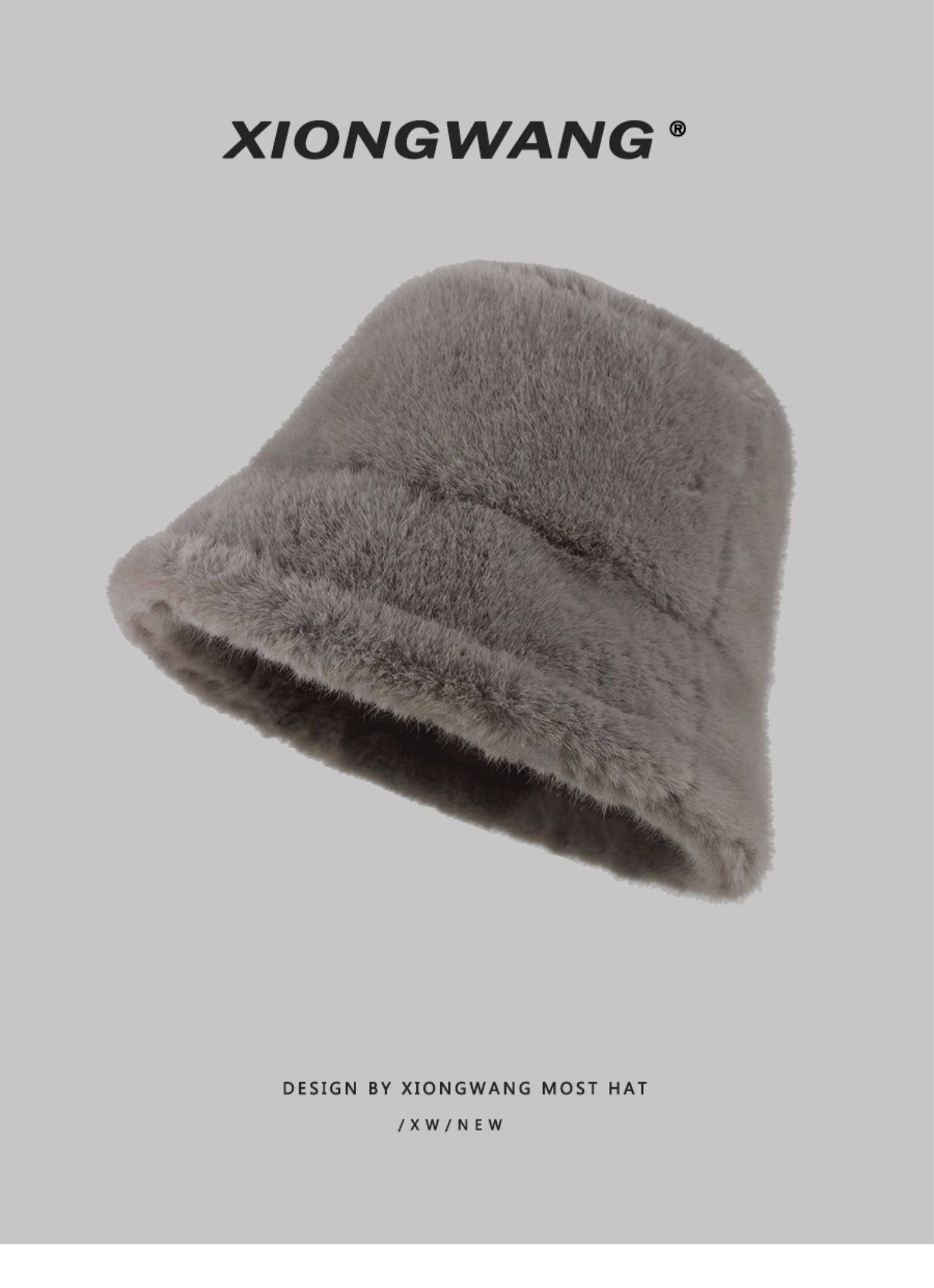 バケットハット ふわふわもこもこファー素材の防寒バケットハット