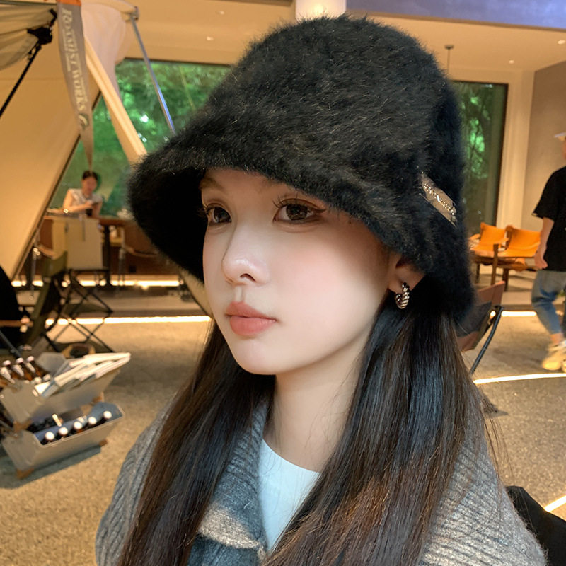 バケットハット もこもこファー素材の暖かバケットハット