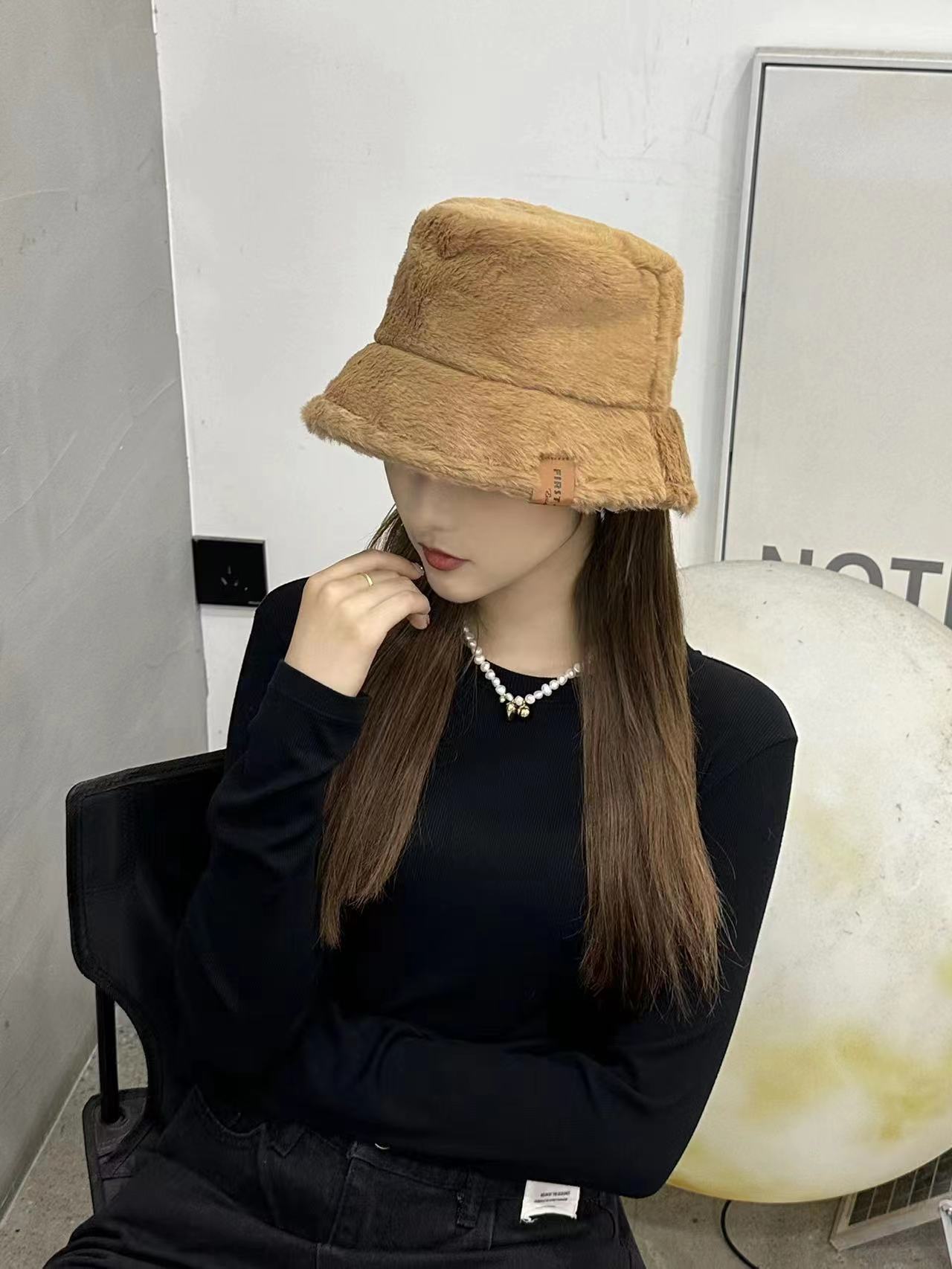 バケットハット もこもこ贅沢ファーバケットハット