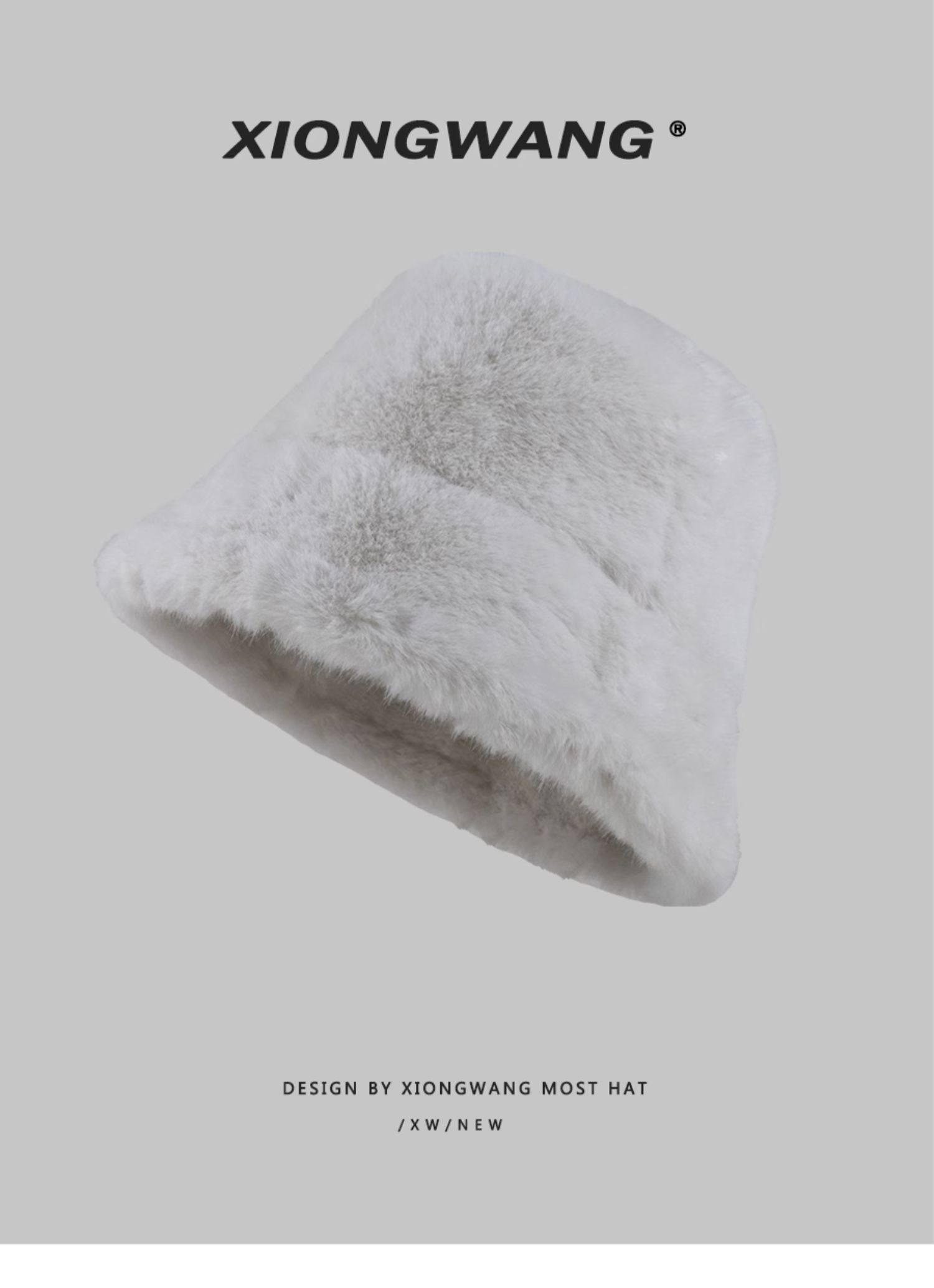 バケットハット ふわふわもこもこファー素材の防寒バケットハット