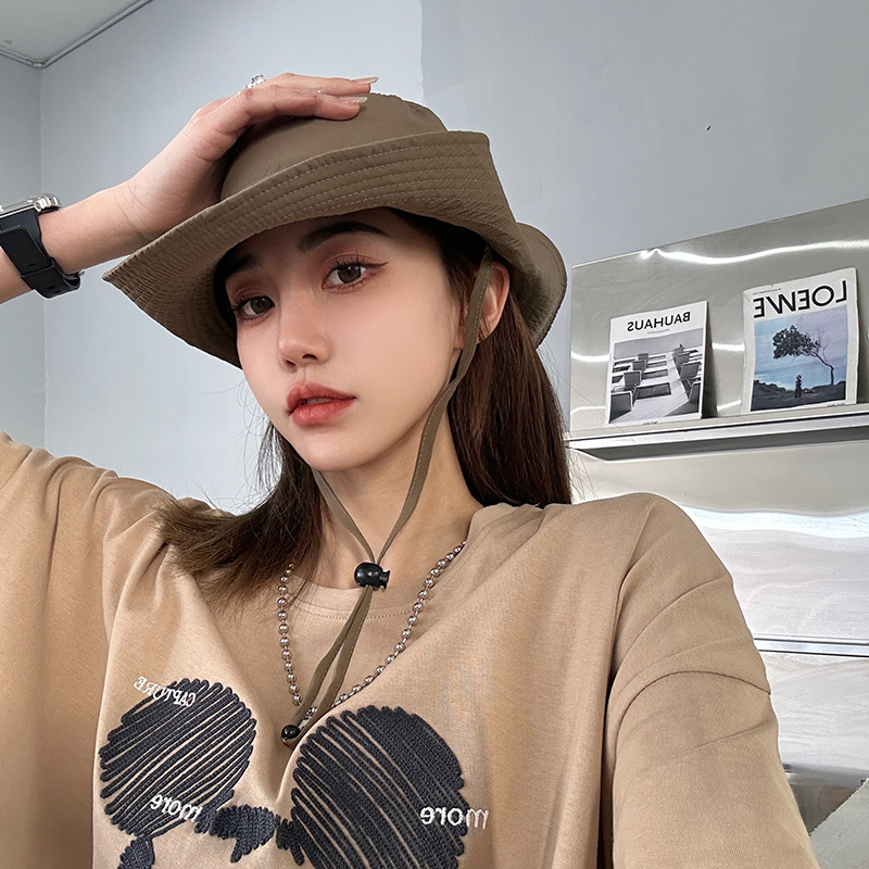 バケットハット 機能性抜群あご紐付きアウトドアバケットハット