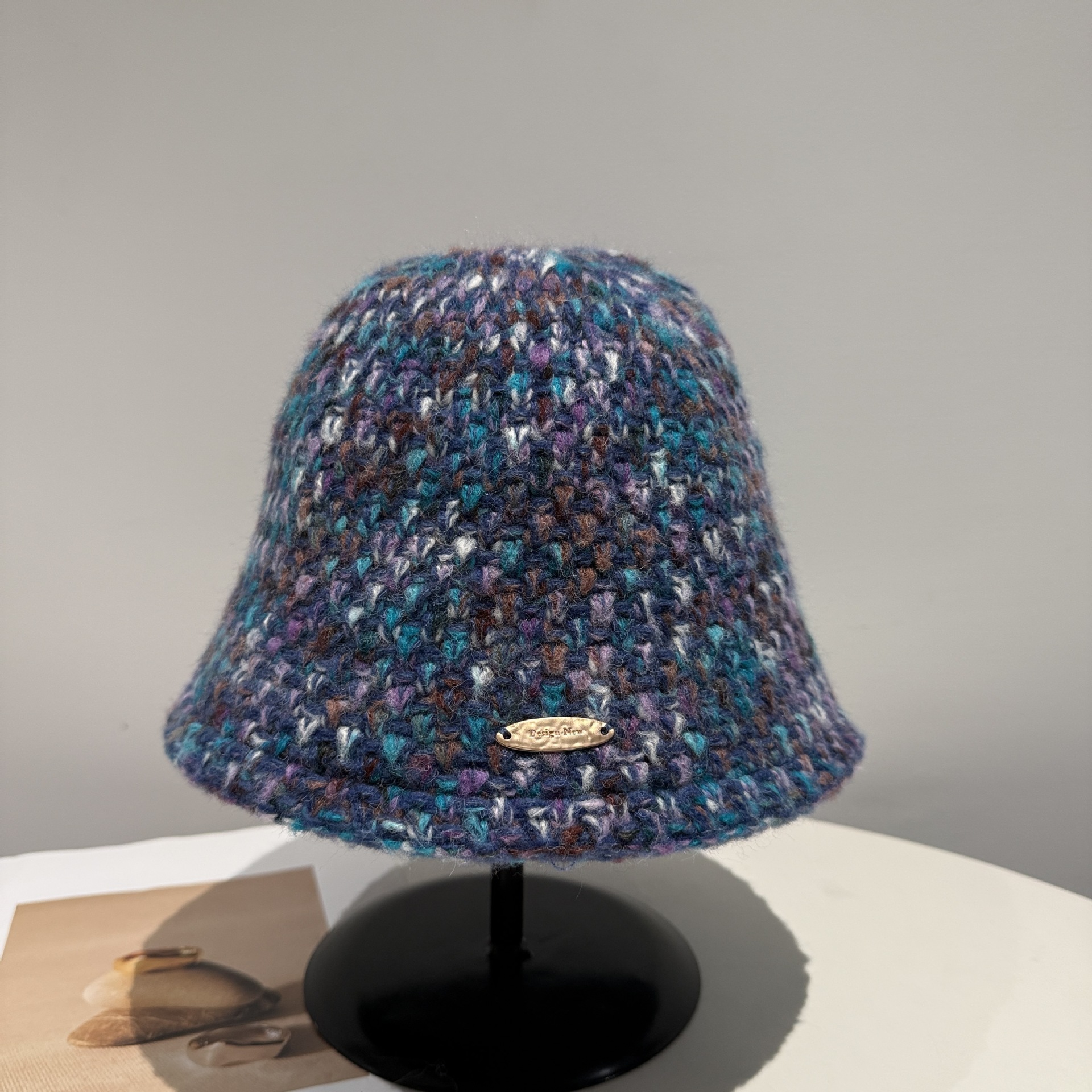 バケットハット 手編み風 ざっくり編み上げ 編み物バケットハット