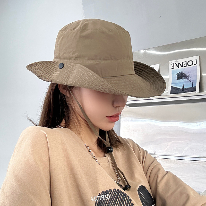 バケットハット 機能性抜群あご紐付きアウトドアバケットハット