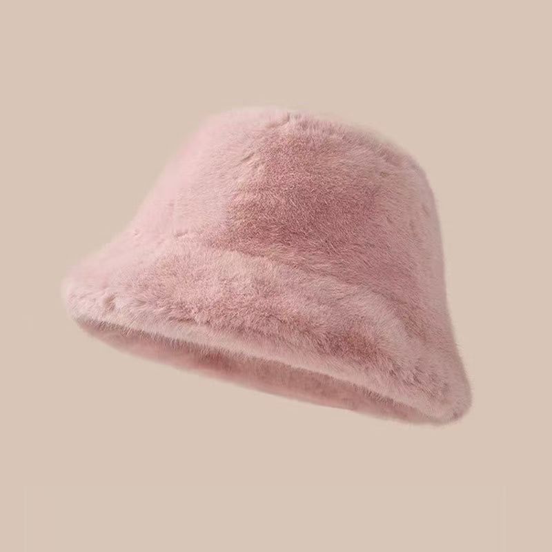 バケットハット もこもこファー素材のあったかバケットハット