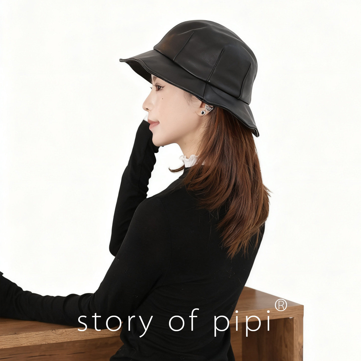 バケットハット 上質なレザー素材 エレガント バケットハット