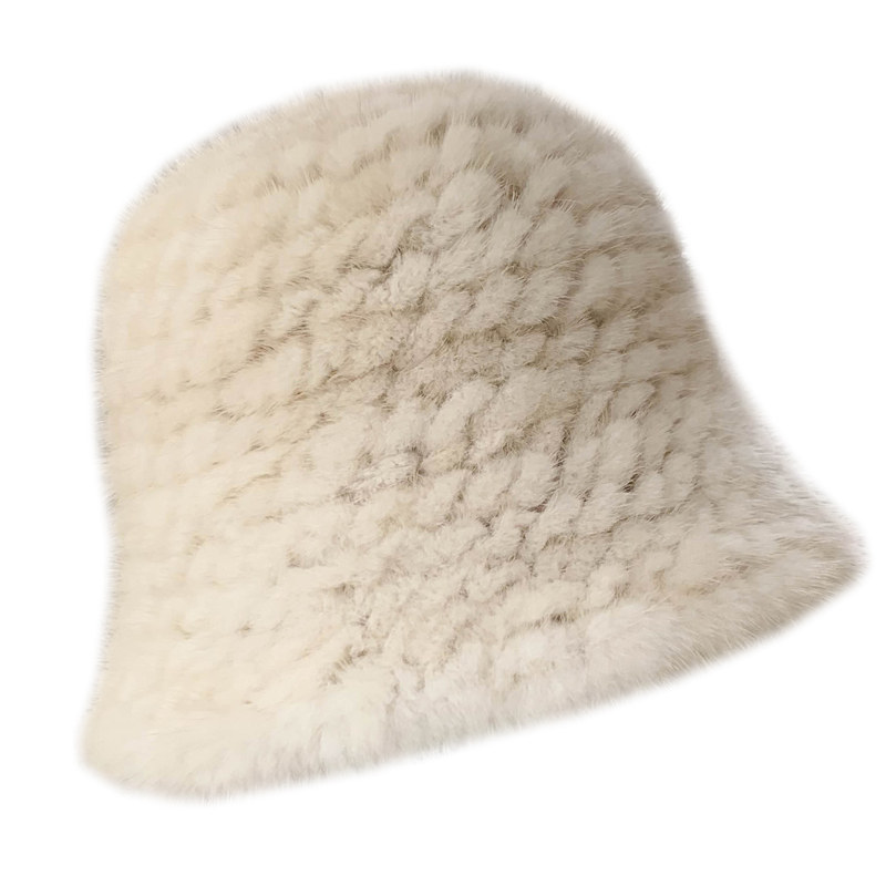 バケットハット ふわふわミンクファー 冬用バケットハット