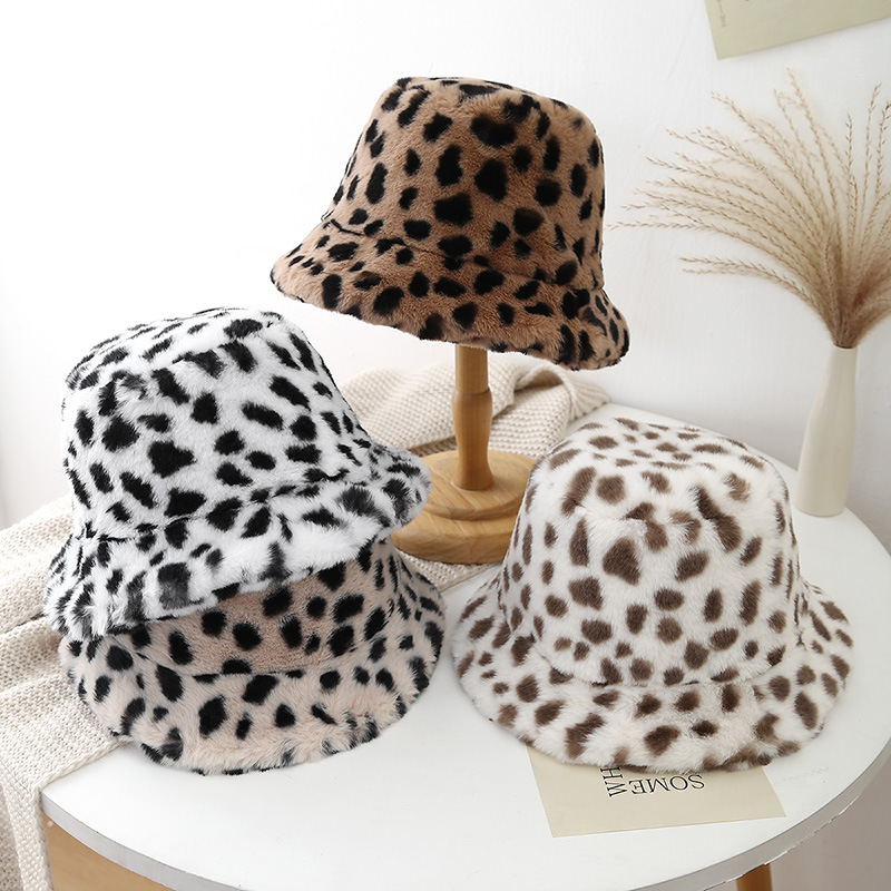 バケットハット アニマル柄 ふわふわ ファーバケットハット