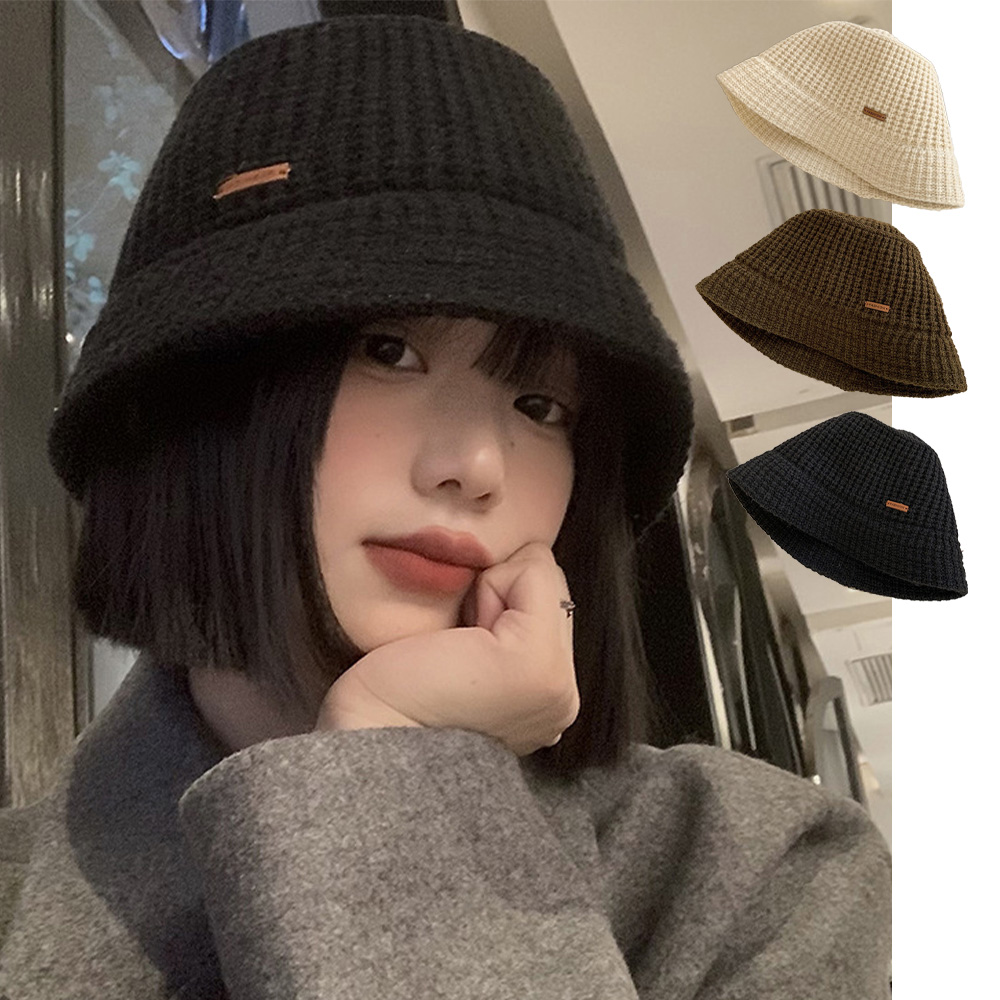 バケットハット 編み物 女性用ニット編みバケットハット