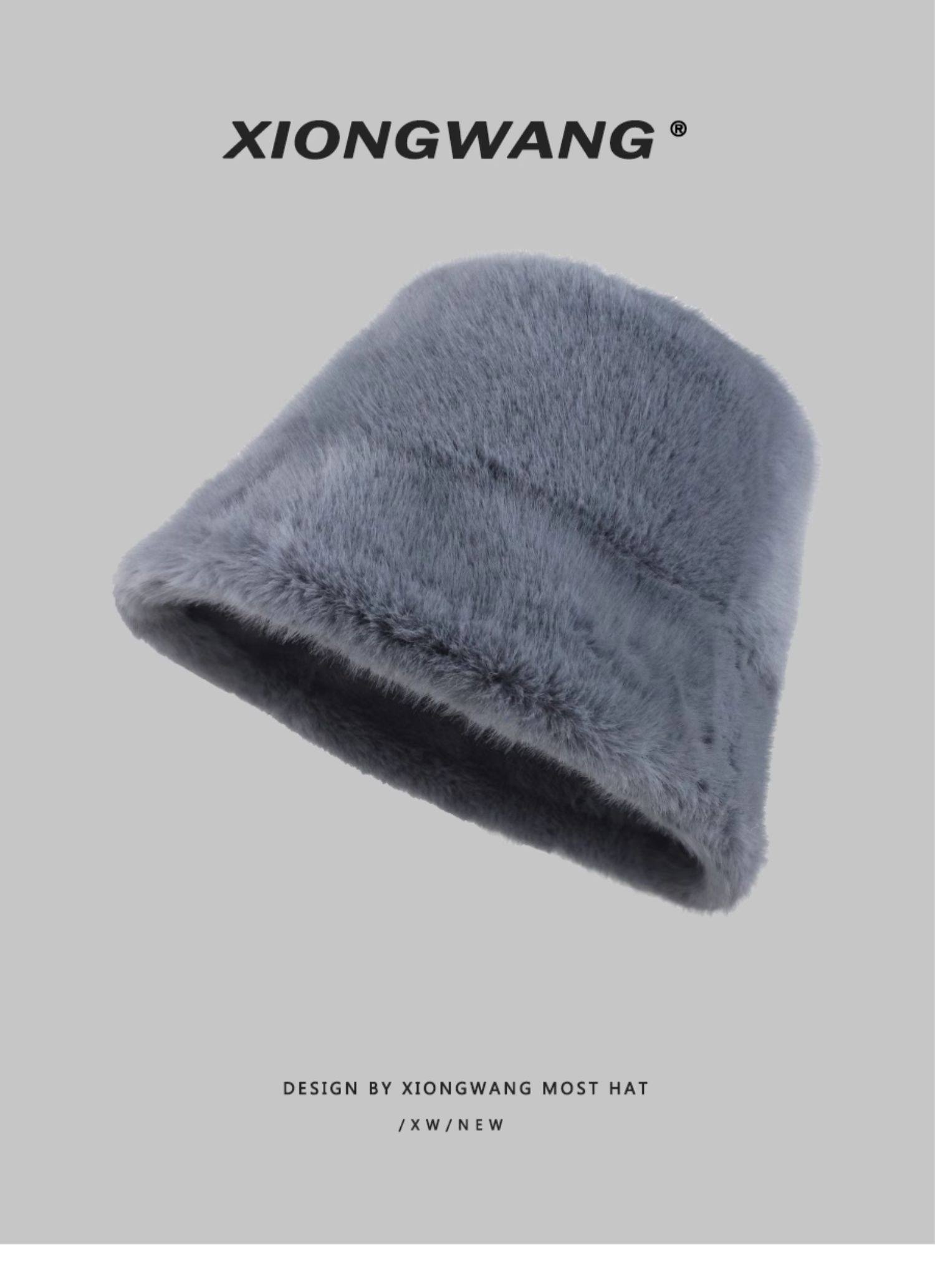 バケットハット ふわふわもこもこファー素材の防寒バケットハット