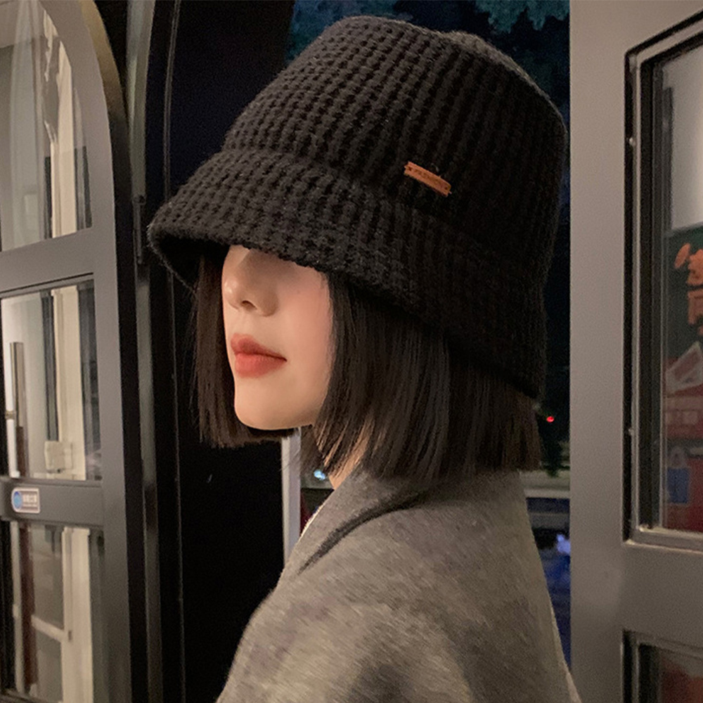 バケットハット 編み物 女性用ニット編みバケットハット