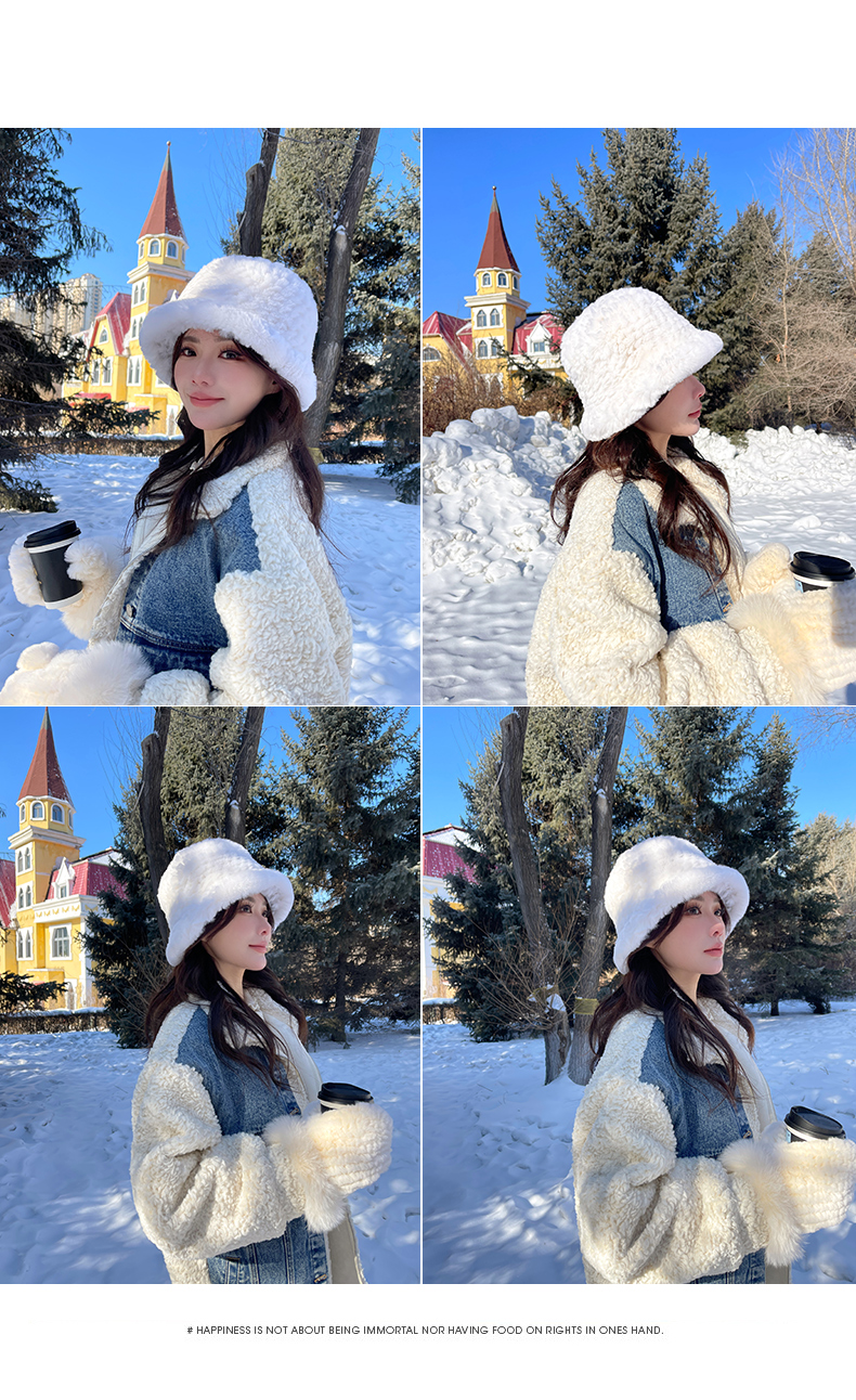 バケットハット もこもこ雪景色バケットハット