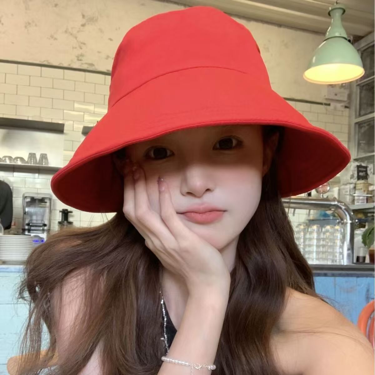 バケットハット リボン結び紐付きバケットハット