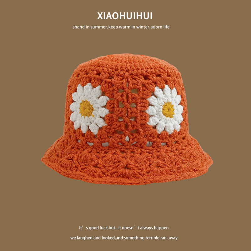 バケットハット 花咲く手編みバケットハット