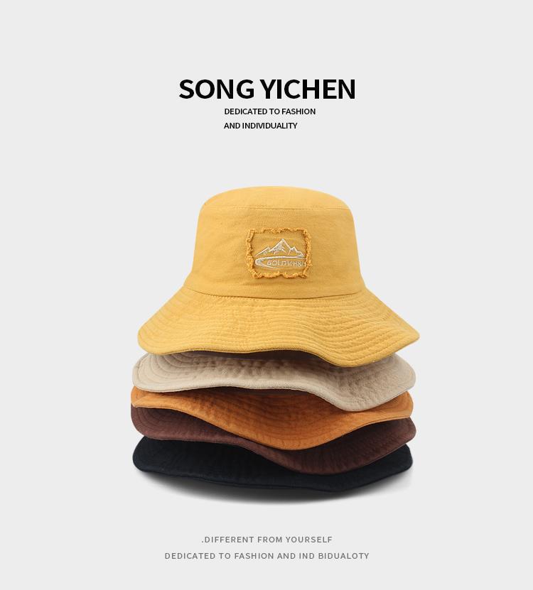 バケットハット 刺繍ワンポイント付き 紐付きバケットハット