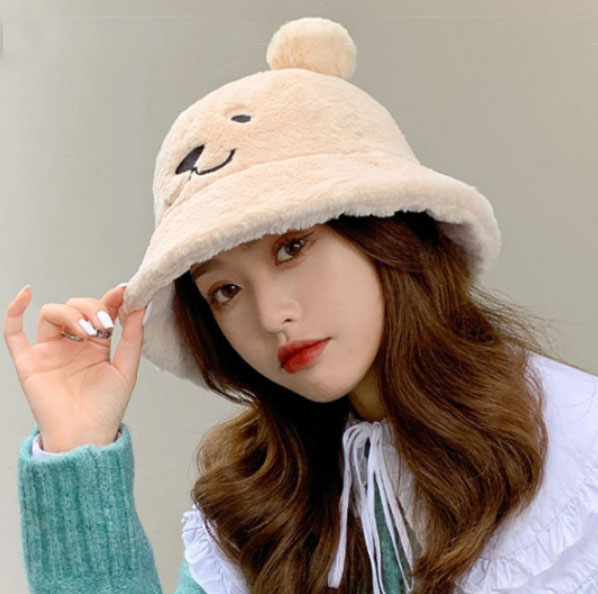 バケットハット レディース もこもこファー クマ耳バケットハット 保温帽子