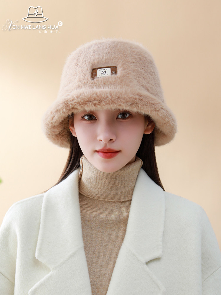 バケットハット ふわふわファー素材のあったか防寒バケットハット