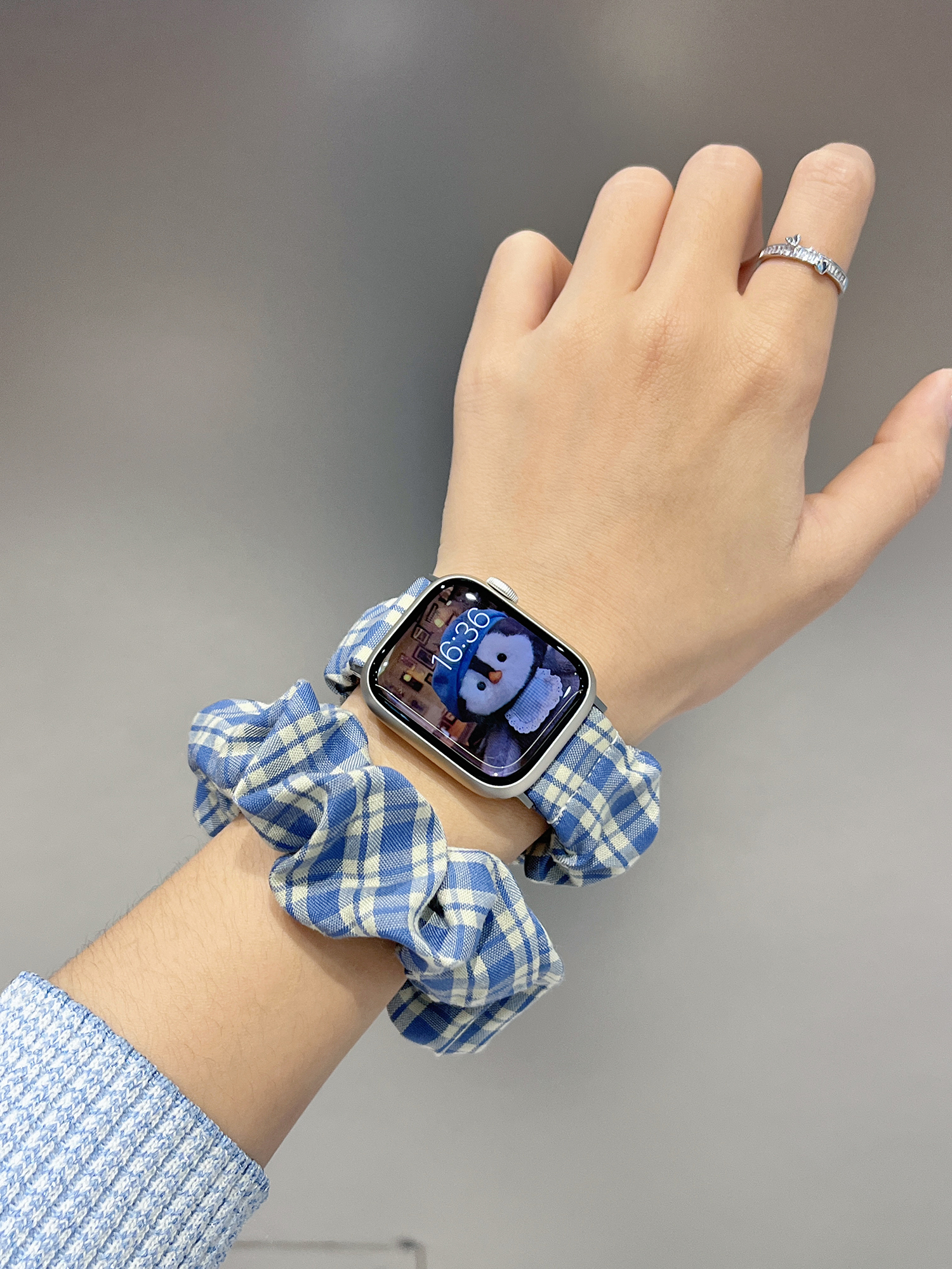 アップルウォッチバンド シュシュ風ナイロンバンド