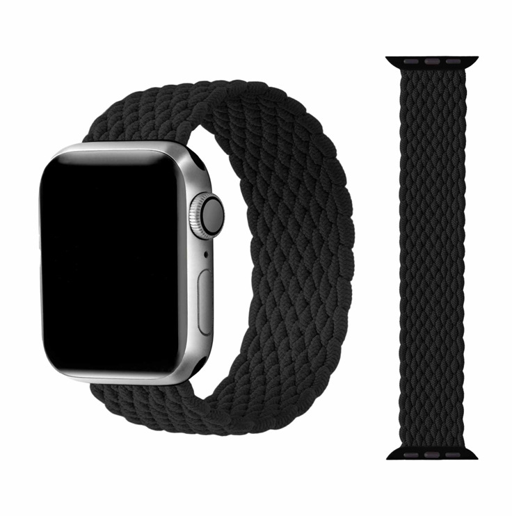アップルウォッチバンド 編み込みデザイン伸縮性ソロループバンド