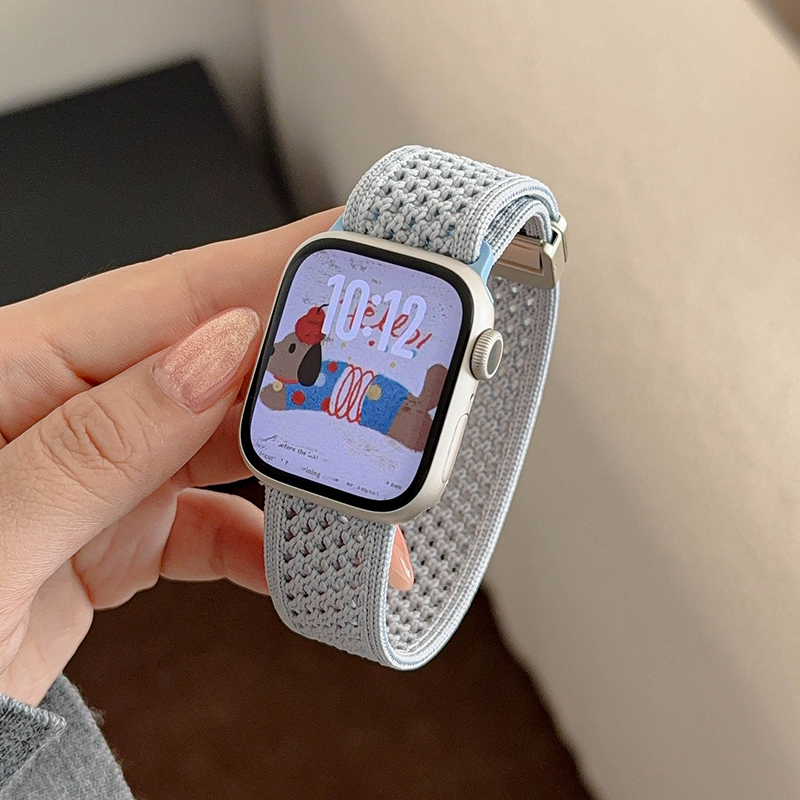 アップルウォッチバンド メッシュ編み込み伸縮ベルト