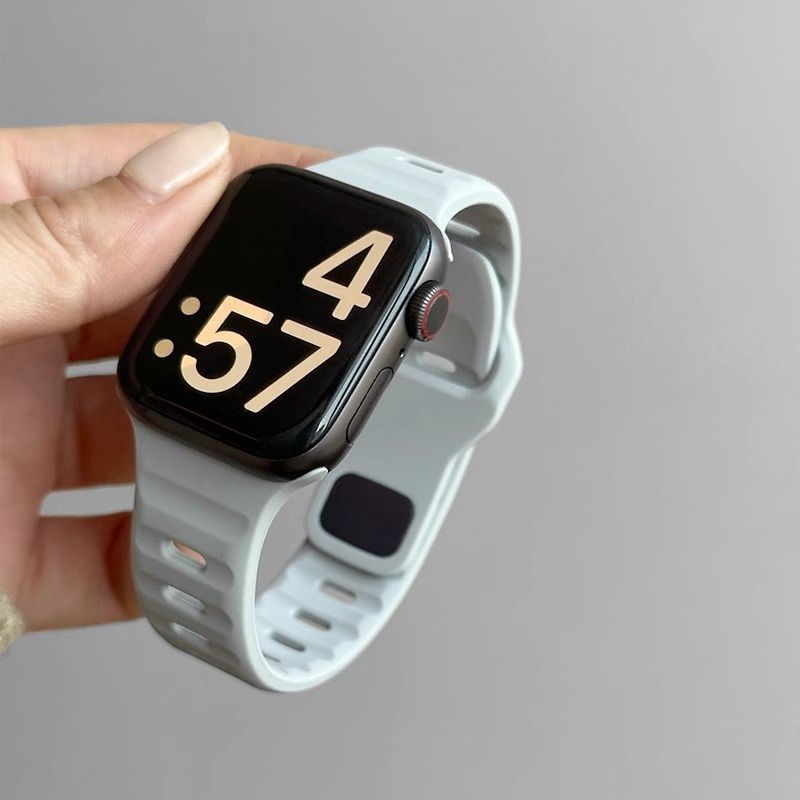 アップルウォッチバンド 通気性抜群シリコン製スポーツバンド