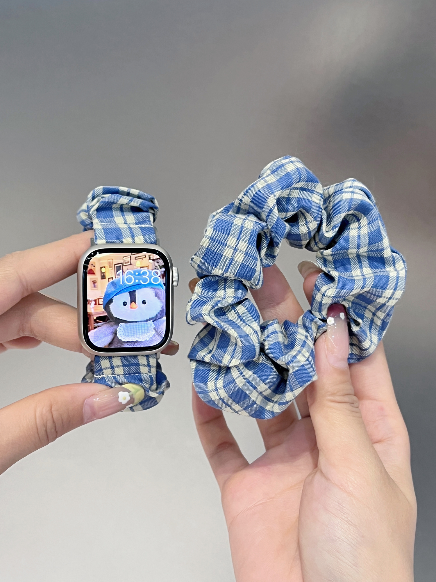 アップルウォッチバンド シュシュ風ナイロンバンド