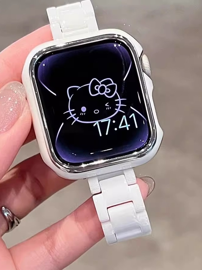 アップルウォッチバンド 純白きらめきセラミックバンド