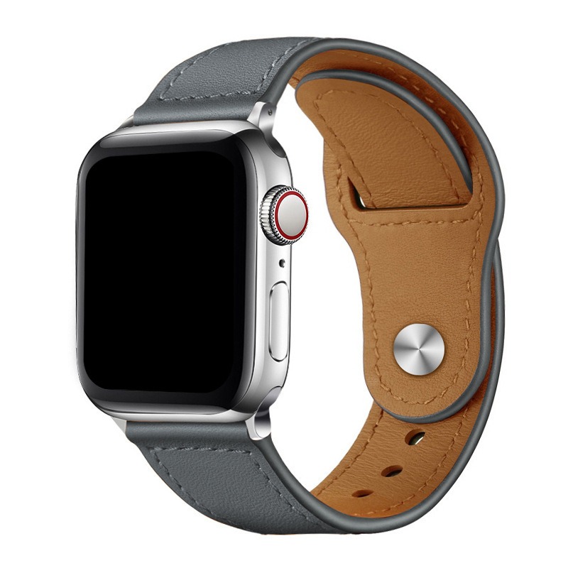 アップルウォッチバンド 本革一体型ボタン式時計替えバンド
