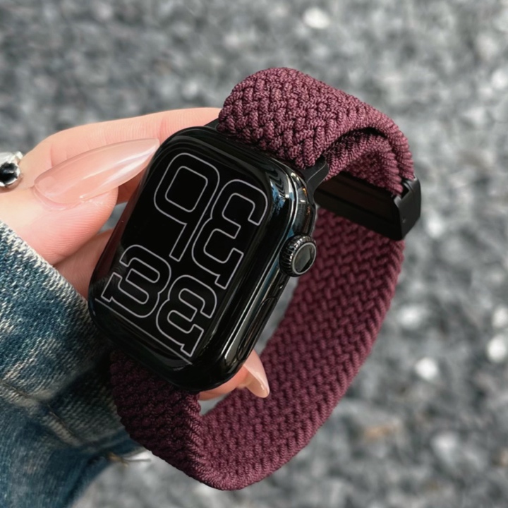 アップルウォッチバンド 伸縮性ニット編み込みベルト