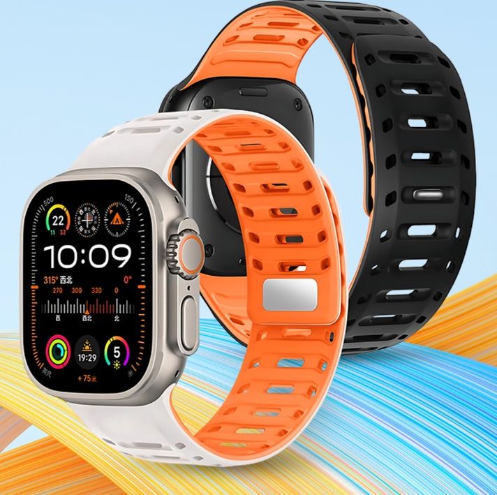 アップルウォッチバンド 通気性抜群Ｔ字扣シリコン磁石バンド
