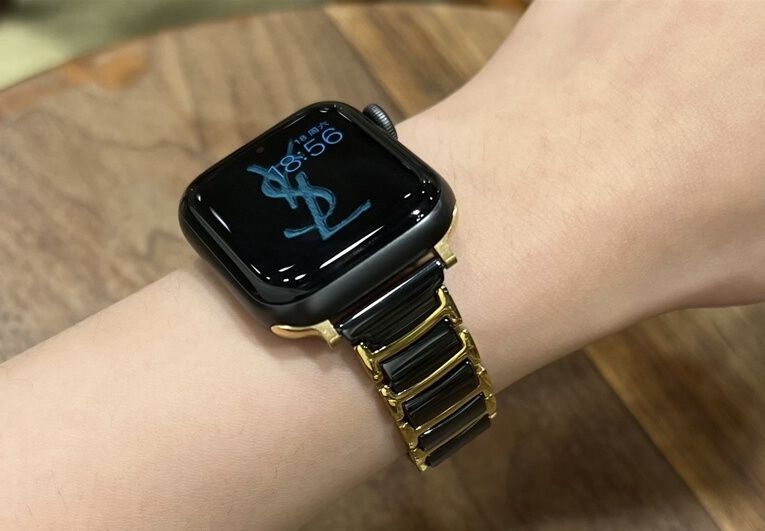 アップルウォッチバンド 高級セラミック 二色装飾ベルト