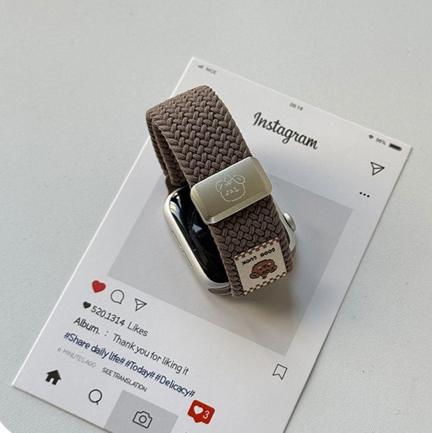 アップルウォッチバンド ニット編み込み風ナイロンバンド