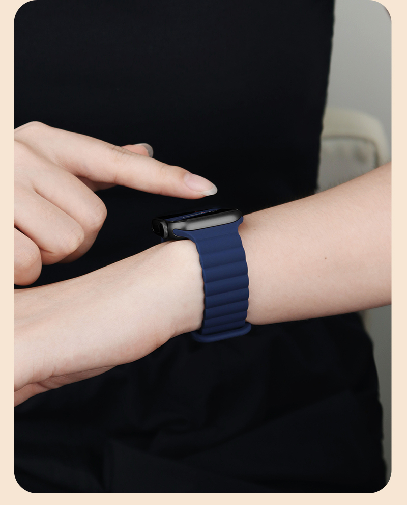 アップルウォッチバンド 撞色シリコン磁気バンド for Apple Watch