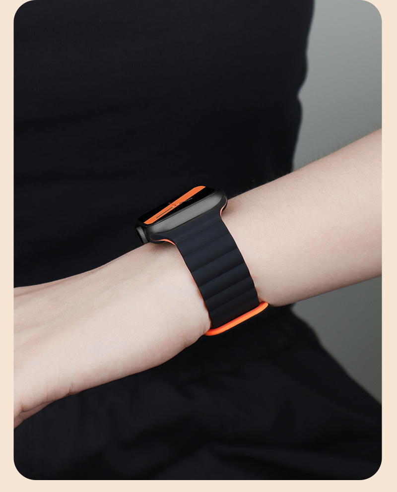 アップルウォッチバンド 撞色シリコン磁気バンド for Apple Watch
