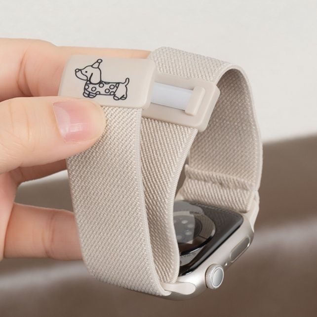 アップルウォッチバンド 愛犬刺繍入りナイロンバンド