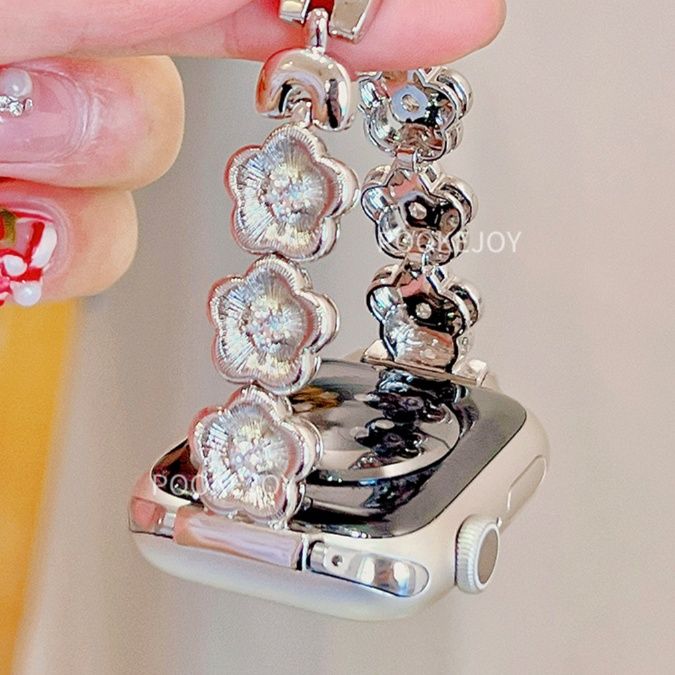 アップルウォッチバンド 花のきらめき ステンレスバンド