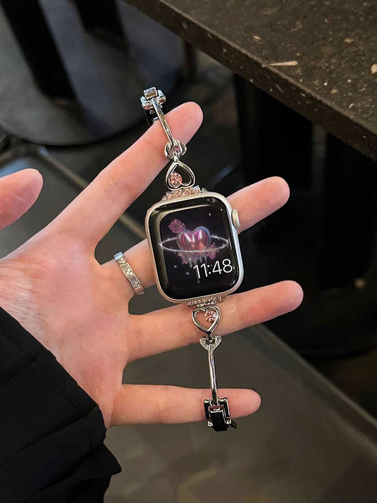 アップルウォッチバンド ハートリンク輝きブレスレット