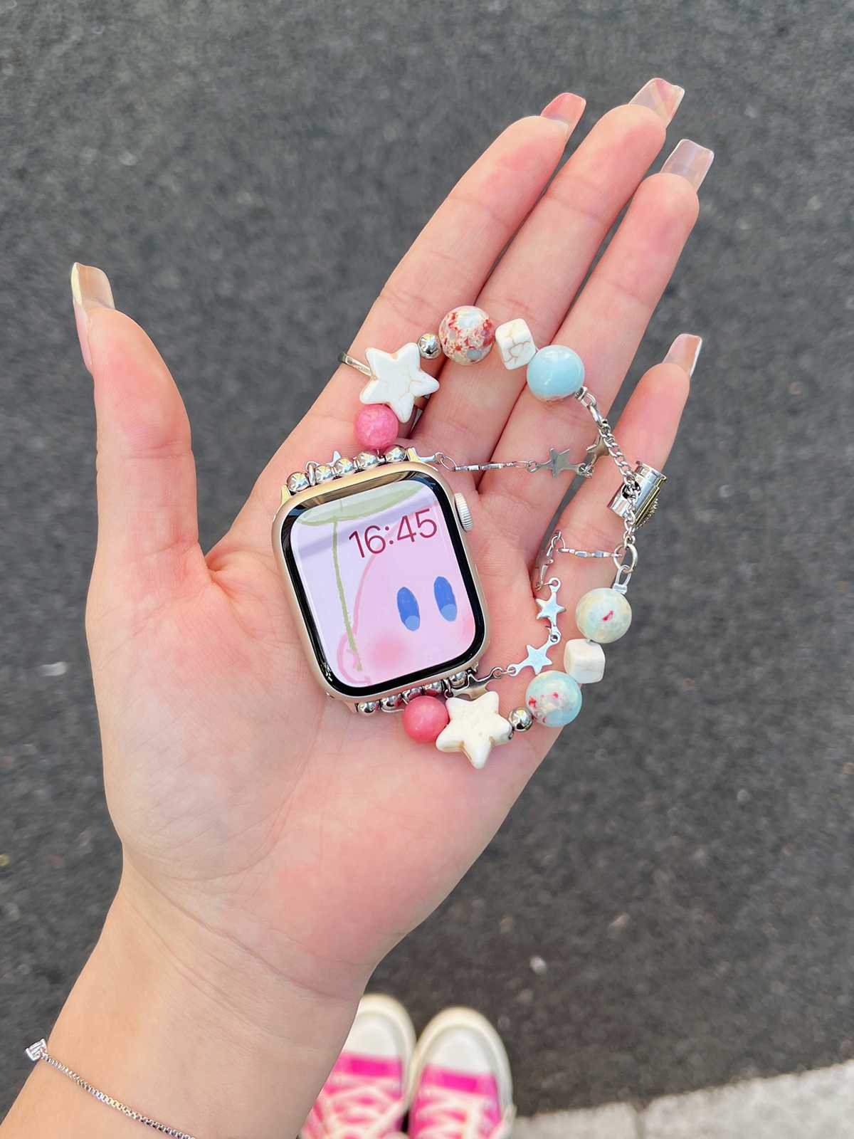 アップルウォッチバンド 星空きらめきステンレスバンド