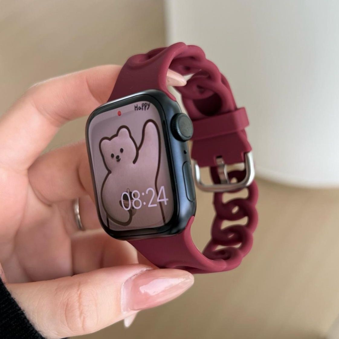 アップルウォッチバンド チェーンデザインシリコンスポーツバンド