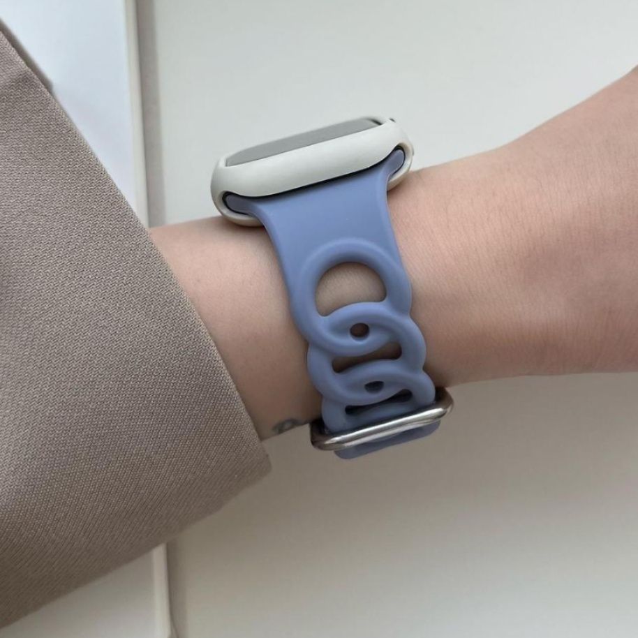 アップルウォッチバンド チェーンデザインシリコンスポーツバンド