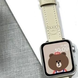 アップルウォッチバンド レザー小熊刻印入り本革細身バンド