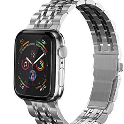 アップルウォッチバンド ステンレス 高級感溢れる七つ編みチェーンステンレス製時計替えバンド