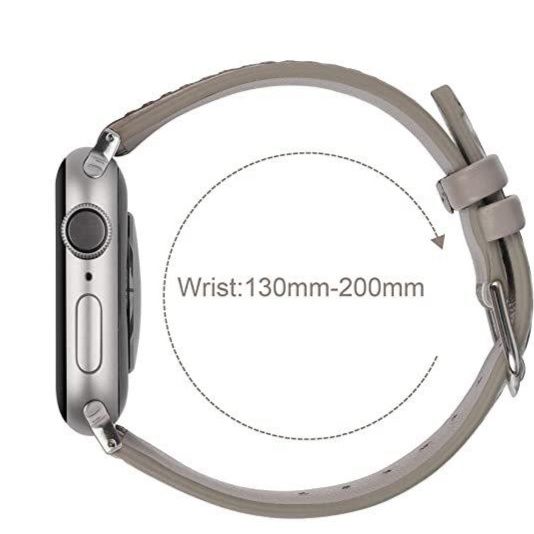 アップルウォッチバンド 波型ステッチ本革レザーバンド